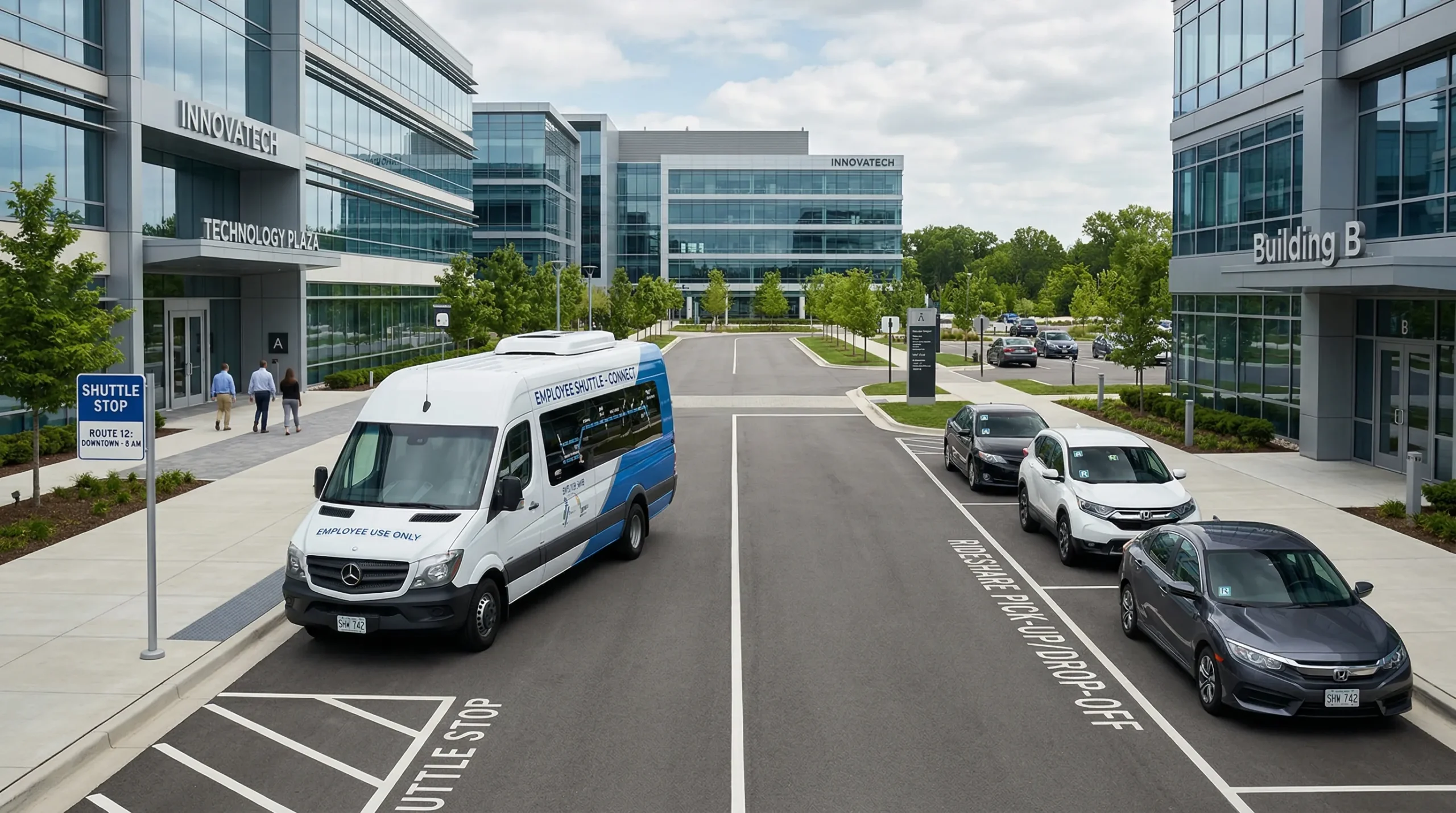 Employee Shuttle Bus vs. Rideshare for Companies: A Cost and Logistics Comparison